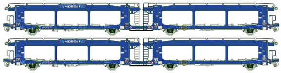 L.S. Models LS32154 - H0 - 2-tlg. Set Autotransportwagen, Mosolf, Ep. VI